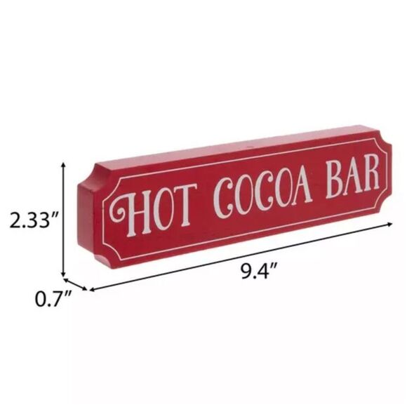 Hot Cocoa Bar Wood Decor Red Hot Cocoa Bar Sign - Picture 2 of 4